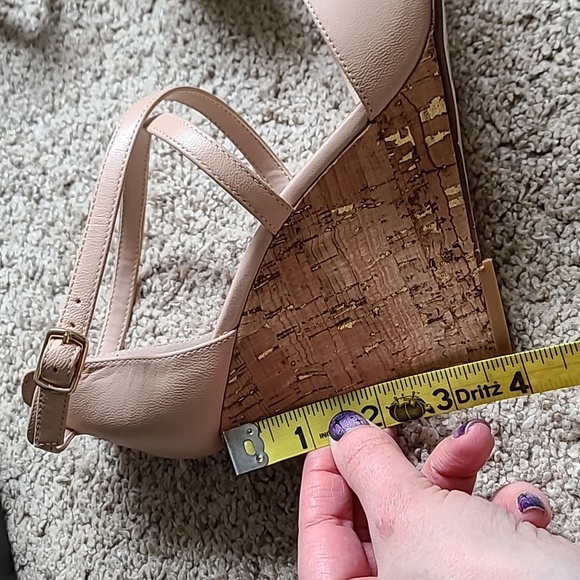 🎉Host Pick🎉 Dune Kasino Cross Strap Wedge Sandals, Nude, Leather - Picture 10 of 11